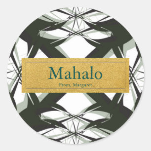 Tropical Pineapple Tops Elegant Sticker Label