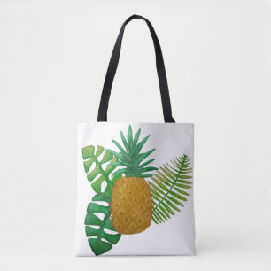 Tropical pineapple tote bag
