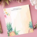 Tropical Pineapple Watercolor Personalised Notepad<br><div class="desc">This personalised notepad features vibrant watercolor pineapples and tropical flowers set against a soft pastel background. The fresh, summery design is perfect for tropical decor lovers, beach enthusiasts, and anyone who enjoys stylish stationery. Customise the text at the top for a unique touch, making it ideal for journalling, note-taking, or...</div>