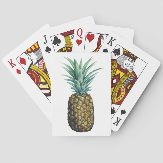Tropical Pineapple Watercolor Playing Cards (Back)