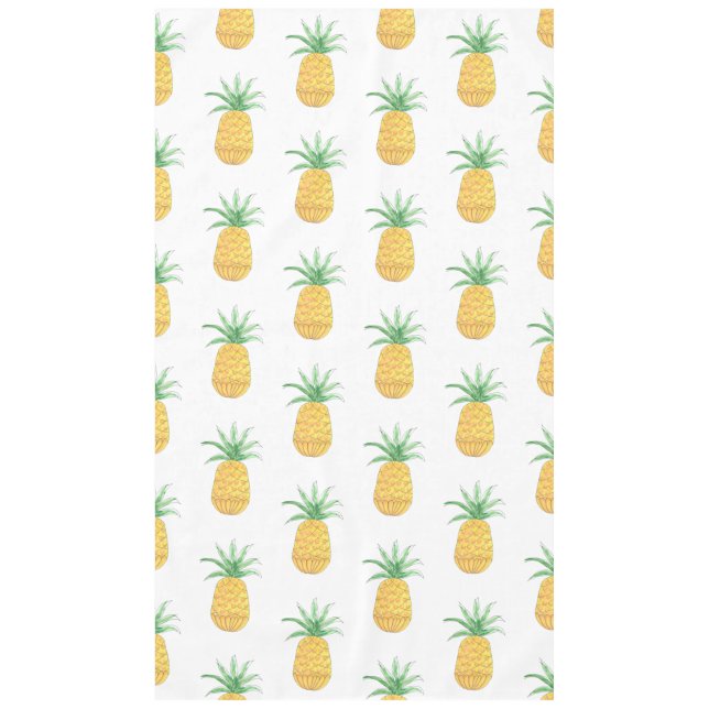 Tropical Pineapple Watercolor Tablecloth (Front)