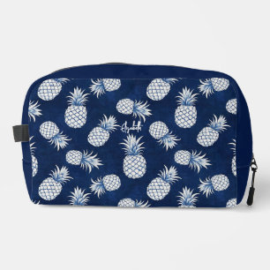 Tropical Pineapple with Name – Watercolor Style Dopp Kit