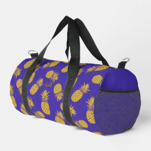 Tropical Pineapple with Name – Watercolor Style Duffle Bag