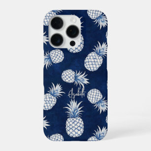 Tropical Pineapple with Name – Watercolor Style iPhone 16 Pro Case