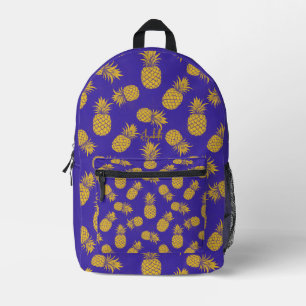 Tropical Pineapple with Name – Watercolor Style Printed Backpack