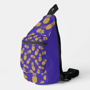 Tropical Pineapple with Name – Watercolor Style Sling Bag