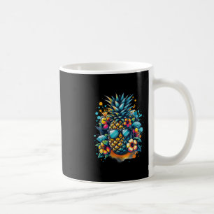 Tropical Pineapple With Shades Retro Summer Vibes Coffee Mug