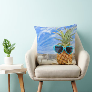 tropical pineapple with sunglasses cushion