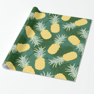 Tropical pineapple wrapping paper