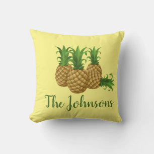 Tropical Pineapple Yellow home Decor Pillow