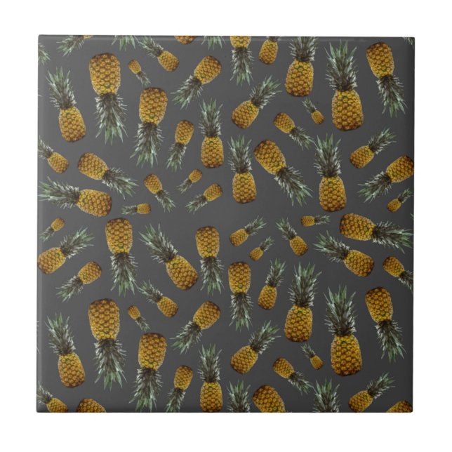 Tropical Pineapples Ceramic Tile (Front)