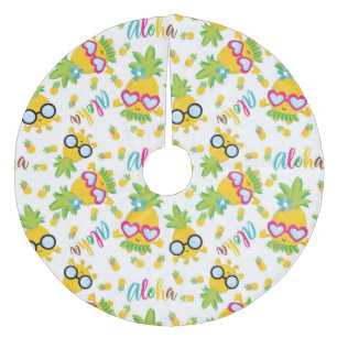 Tropical Pineapples Fleece Tree Skirt