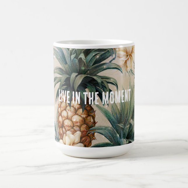 Tropical Pineapples Floral Coffee Mug (Center)