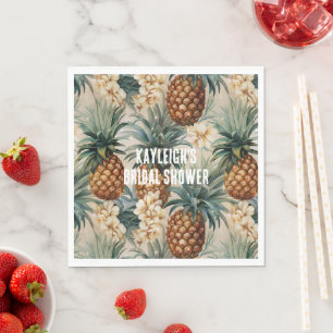 Tropical Pineapples Floral Napkin