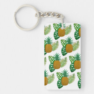 Tropical pineapples key ring