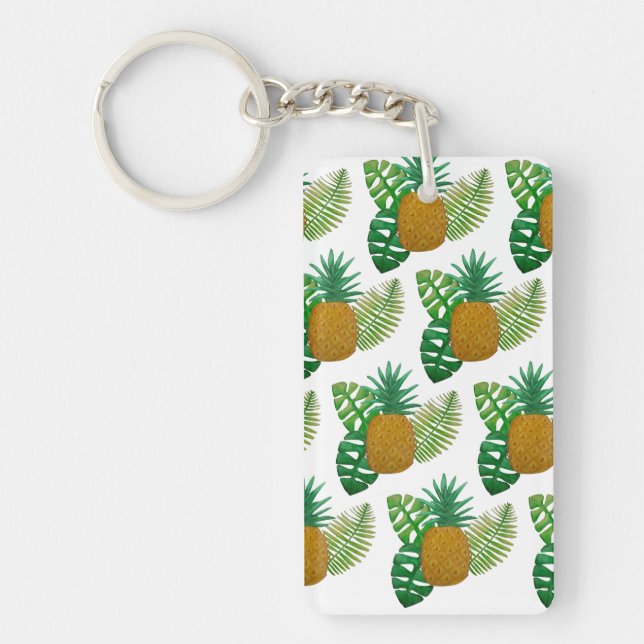 Tropical pineapples key ring (Front)