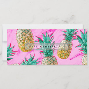 Tropical Pineapples & Pink Marble Gift Certificate