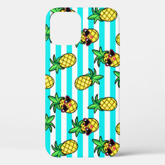 Tropical Pineapples: Retro Sunglasses Pattern. iPhone 12 Case