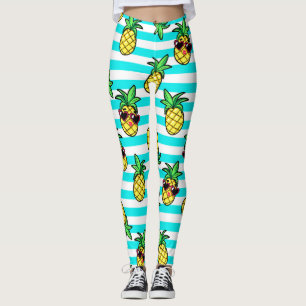Tropical Pineapples: Retro Sunglasses Pattern. Leggings