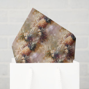 Tropical Pineapples Sparkle Birthday Tissue Paper