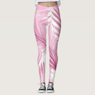 Tropical Pink and White hite Leggings
