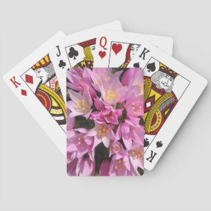 Tropical Pink and Yellow Flowers Playing Cards
