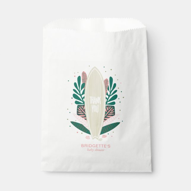  Tropical Pink Baby On Board  Favour Bags (Front)