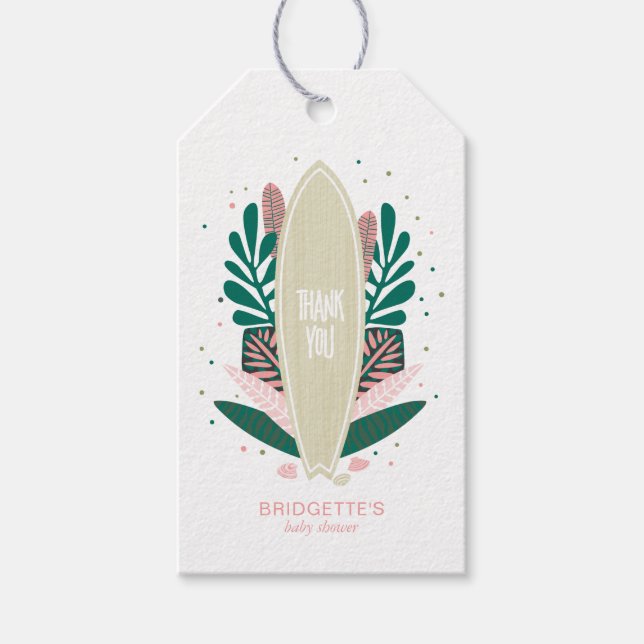  Tropical Pink Baby On Board Gift Tag (Front)