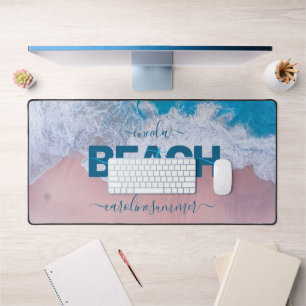 Tropical Pink Beach Bermuda Vacation Desk Mat