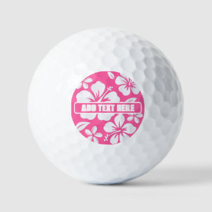 Tropical Pink Beach Flowers Golf Balls