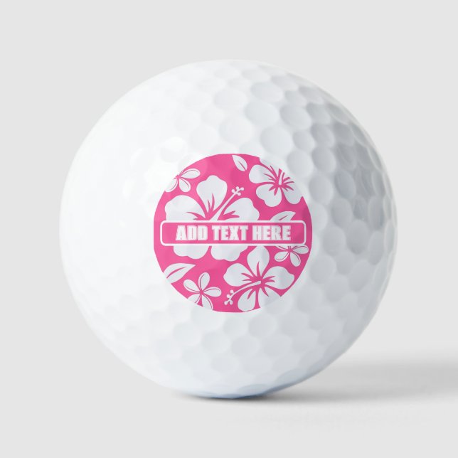 Tropical Pink Beach Flowers Golf Balls (Front)