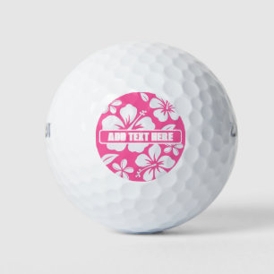 Tropical Pink Beach Flowers Golf Balls