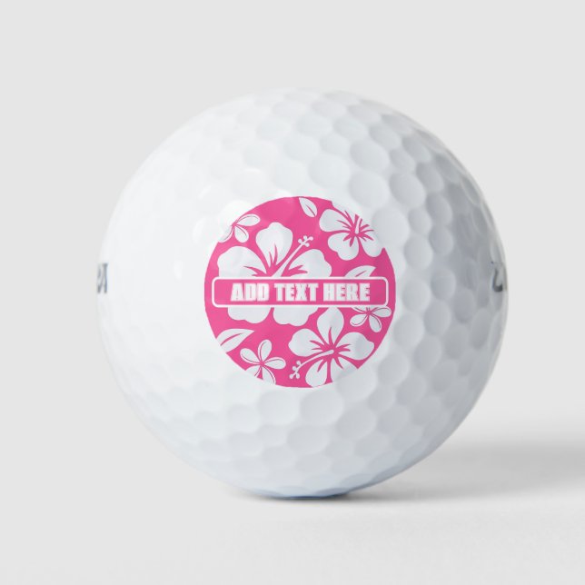 Tropical Pink Beach Flowers Golf Balls (Front)