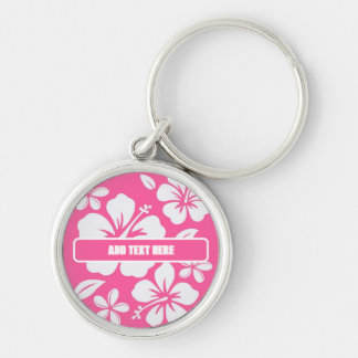 Tropical Pink Beach Flowers Key Ring