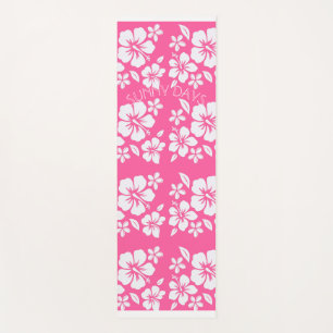 Tropical Pink Beach Flowers Yoga Mat