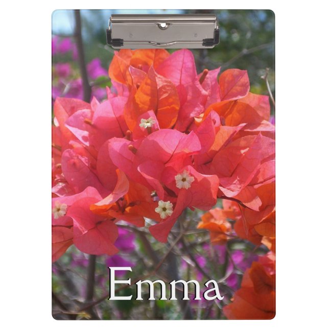 Tropical Pink Bougainvillea Clipboard (Front)