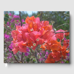 Tropical Pink Bougainvillea Island Floral Guest Book