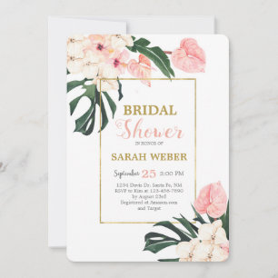 Tropical pink Bridal Shower invitation
