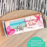 Tropical Pink Custom Wedding Candy Bar Wrapper<br><div class="desc">Personalise your own tropical wedding chocolate candy bar label or pastry package with a customised paper label. Tropical pink, coral plumeria flowers label is attractive with your own wording. Add couple's monogram on the back for a finishing touch. Use this budget personalised wrapper label for other party favour bags and...</div>