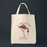 Tropical Pink Flamingo 50th Birthday Novelty Swag Tote Bag<br><div class="desc">Cute personalised 50th birthday party flamingo gag tote bag. Add your name and message by clicking on the "Personalise" button to create a unique party swag for your celebration. Makes a perfect keepsake for guests to remember this special milestone.</div>