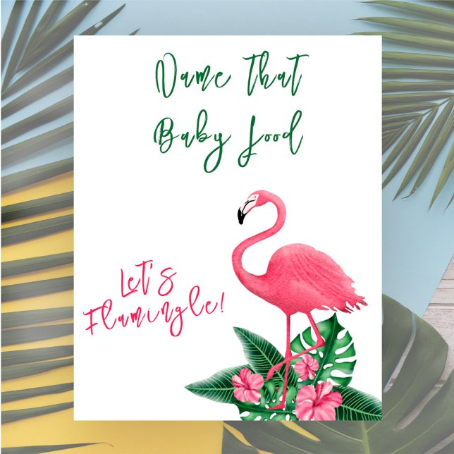Tropical pink flamingo baby shower food game poster (Creator Uploaded)