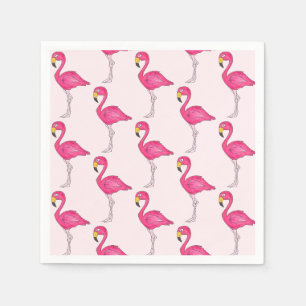 Tropical Pink Flamingo Bird Napkins