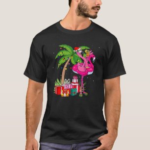 Tropical Pink Flamingo Christmas In July Summer Be T-Shirt