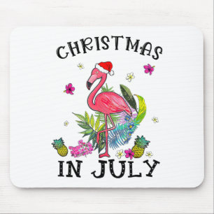 Tropical Pink Flamingo Christmas In July Summer Mouse Mat