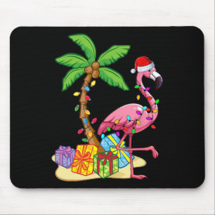 Tropical Pink Flamingo Christmas In July Summer Pa Mouse Mat