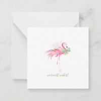 Tropical Pink Flamingo Christmas Watercolor