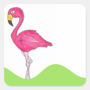 Tropical Pink Flamingo Flamingos Bird Stickers