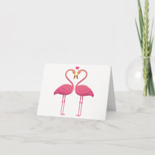 Tropical Pink Flamingo Love Hello Thinking of You Card