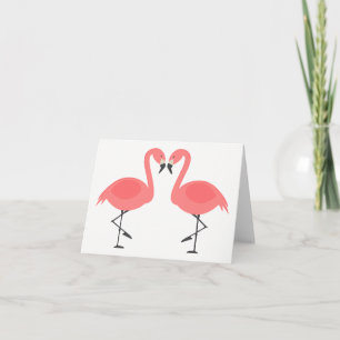 Tropical Pink Flamingo Love Hello Thinking of You Card