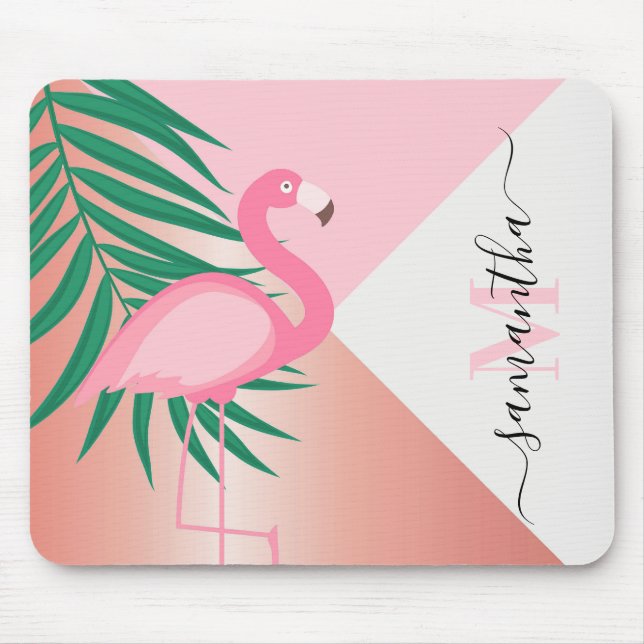 Tropical Pink Flamingo Mouse Mat (Front)